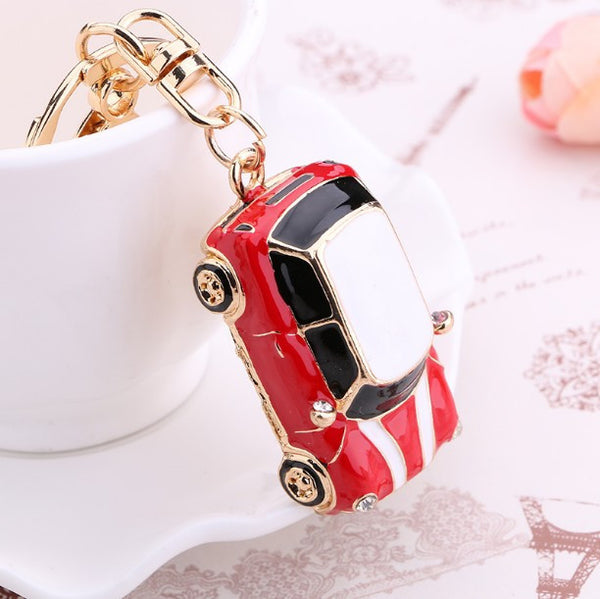Rhinestone Vintage Car Keychain