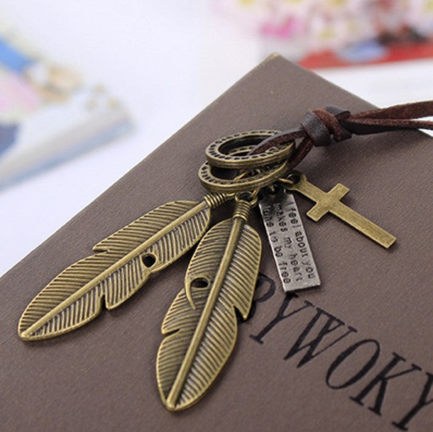 Leather Long Chain Necklaces