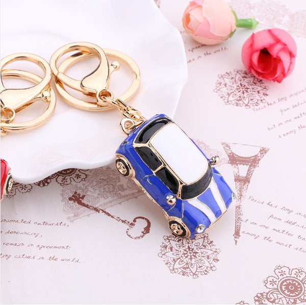 Rhinestone Vintage Car Keychain
