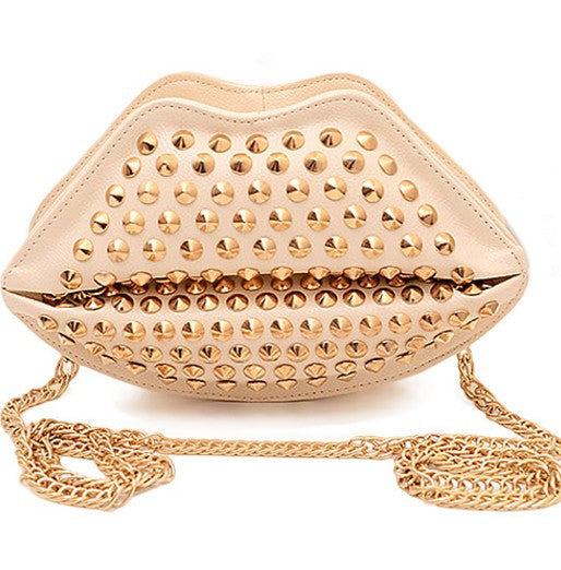Girl Lips Rivet Studded Handbag