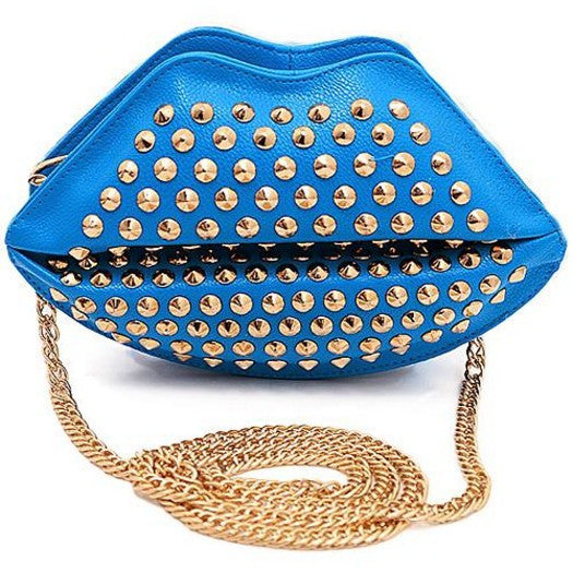 Girl Lips Rivet Studded Handbag