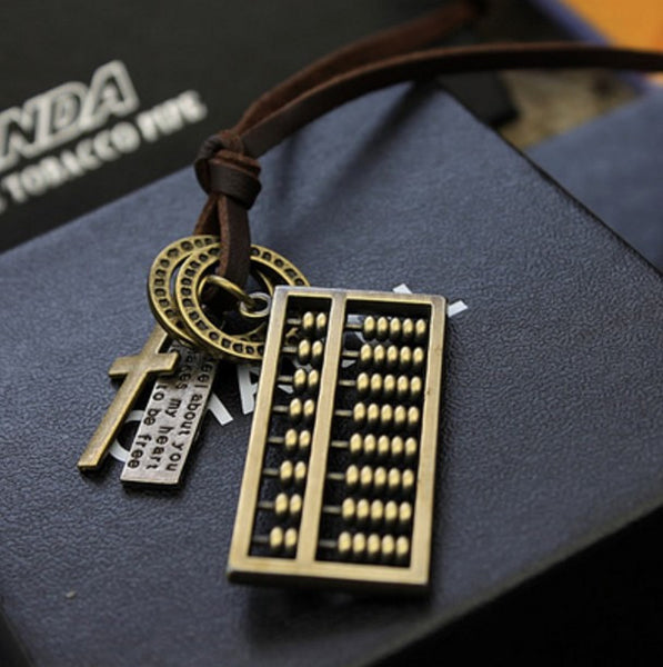 Leather Long Chain Necklaces