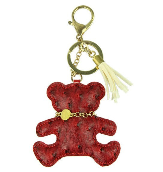 Leather Bear Key Ring Holder
