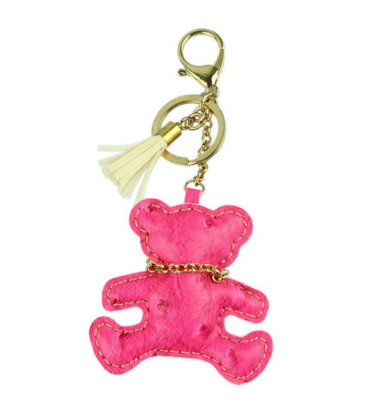 Leather Bear Key Ring Holder